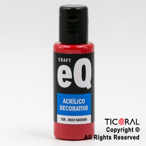 ACRIL.DECOR.EQ 708 ROJO NAVIDAD 50ML X 6 UNIDADES